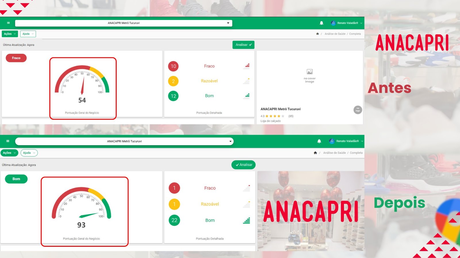 Antes e depois Anacapri