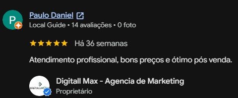 Avaliação de cliente 7 no Google